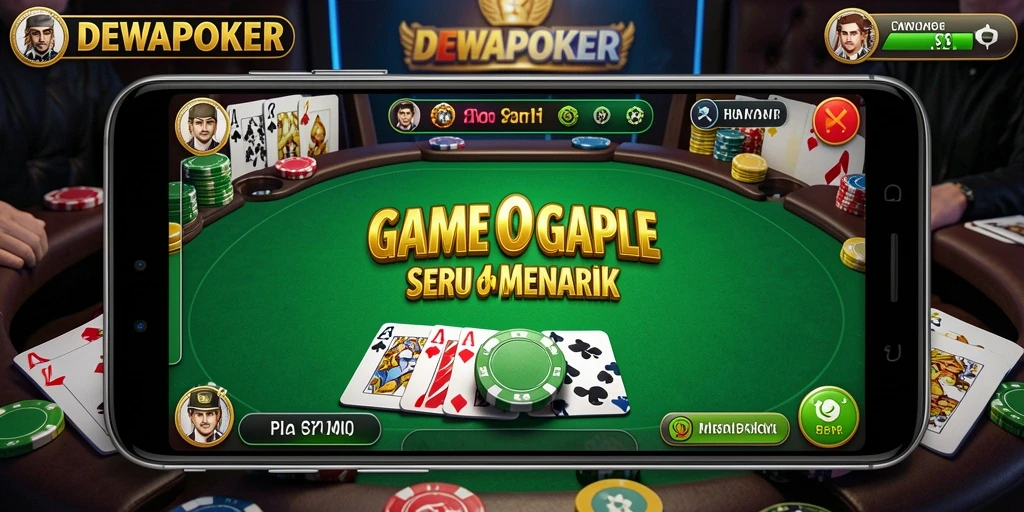 Tampilan gameplay seru DEWAPOKER dalam bermain Gaple.