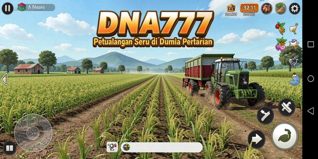Screenshot gameplay DNA777 menampilkan aktivitas bercocok tanam yang seru.