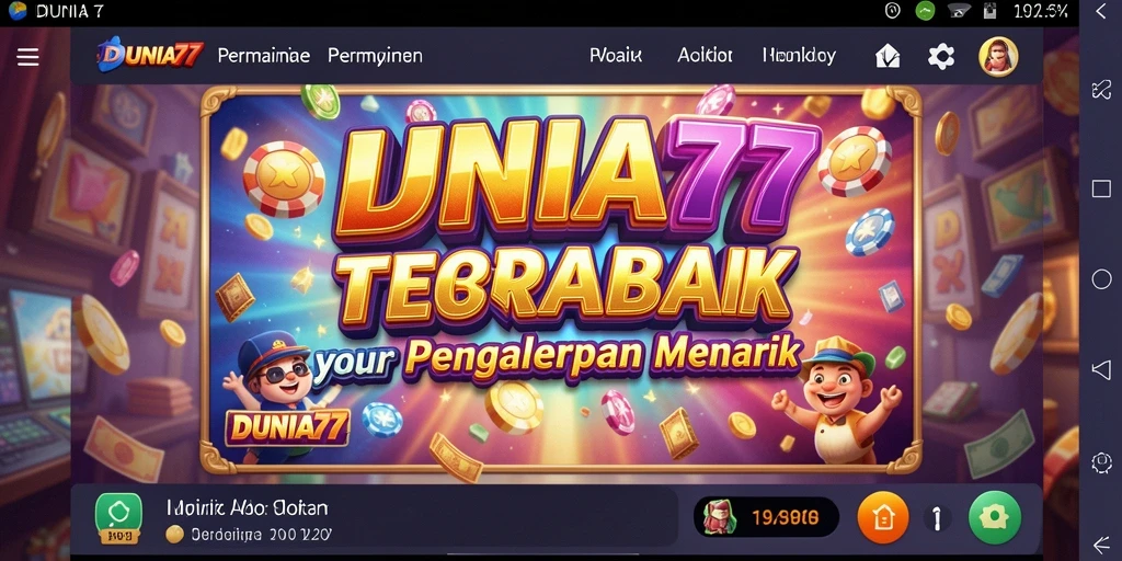 Tampilan menarik gameplay DUNIA77 yang menegangkan dan penuh warna.