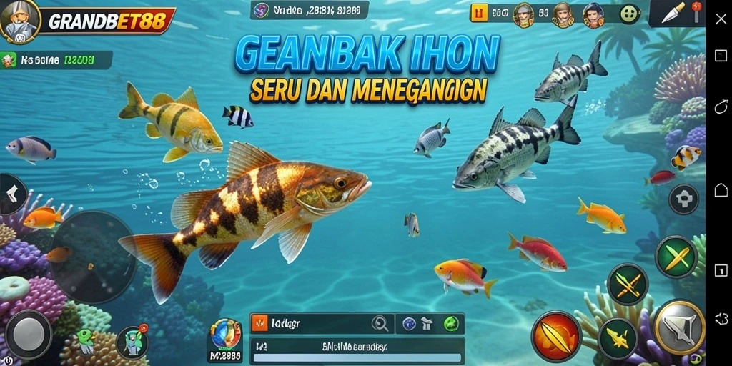 Tampilan seru gameplay Tembak Ikan di GRANDBET88.