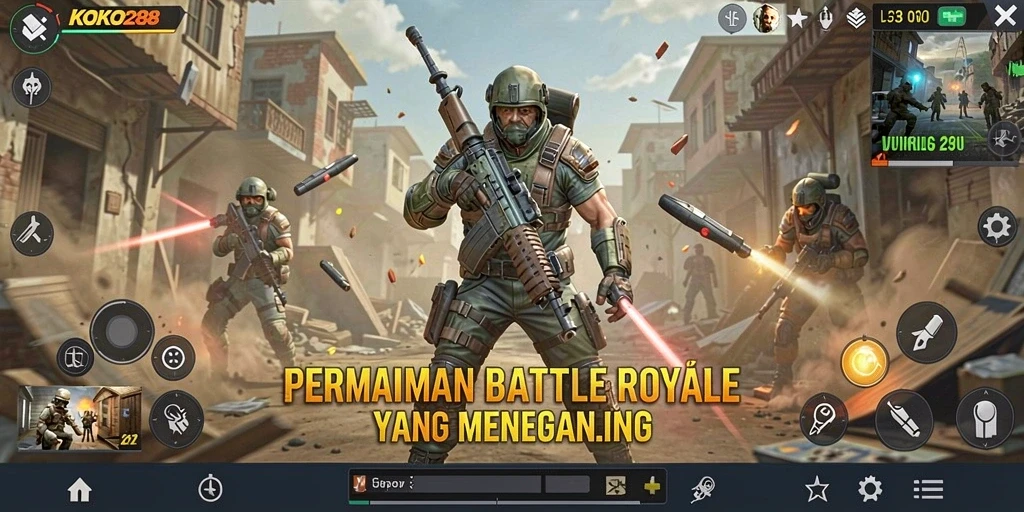 Tampilan gameplay menarik saat pertempuran Battle Royale di KOKO288.