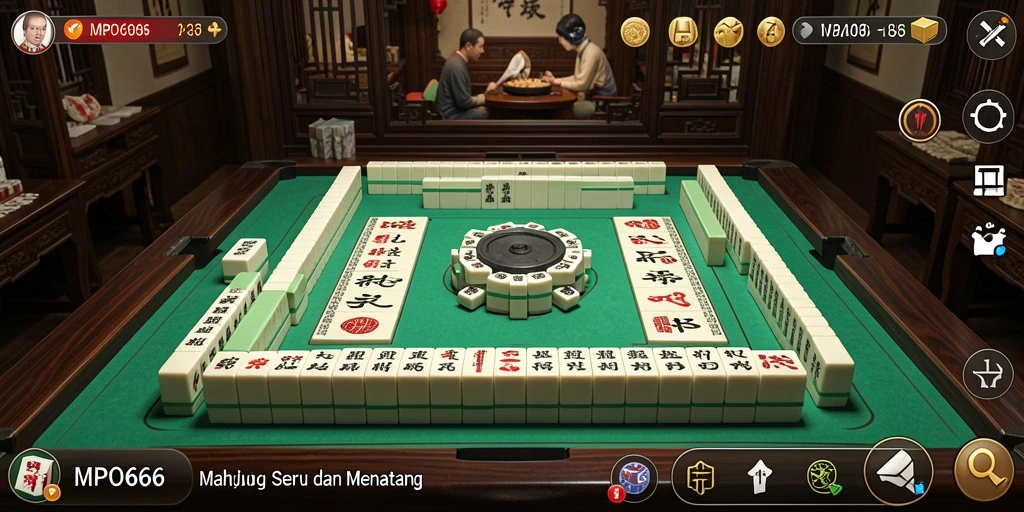 Tampilan gameplay Mahjong yang menarik dan interaktif.