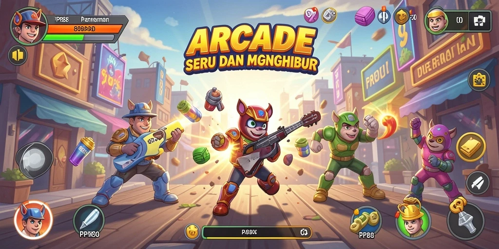 Tangkapan layar permainan PP88 menampilkan aksi seru dalam permainan Arcade.