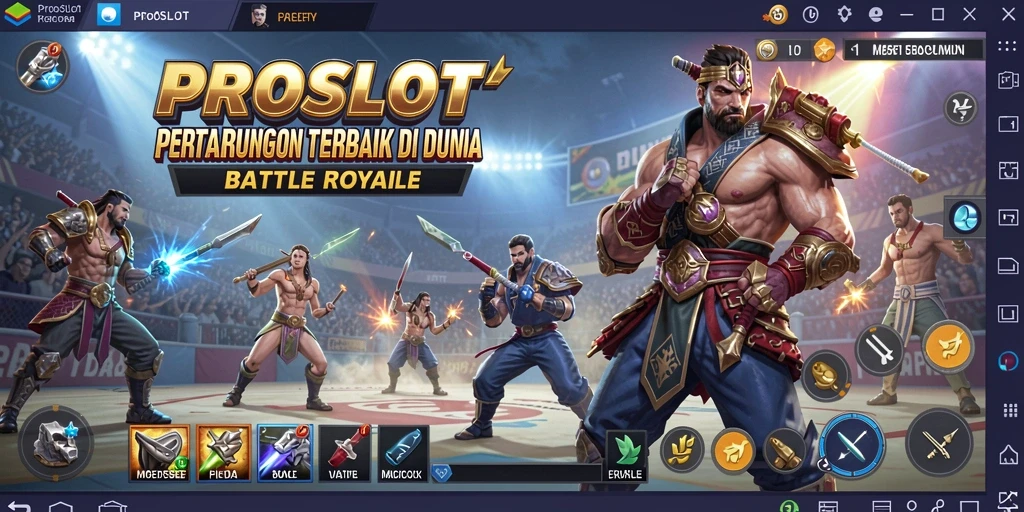 Screenshot menampilkan aksi intens dalam gameplay PROSLOT.