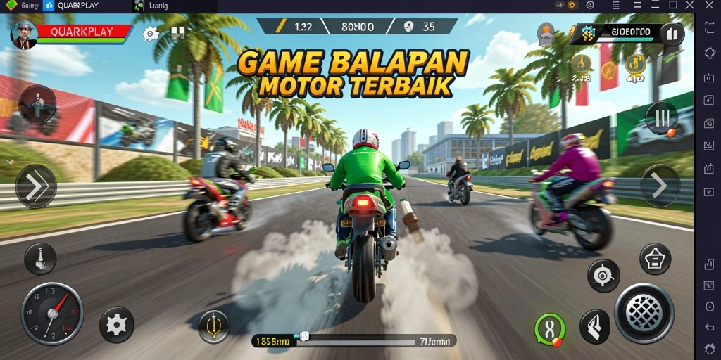 Gameplay seru balapan motor di QUARKPLAY.