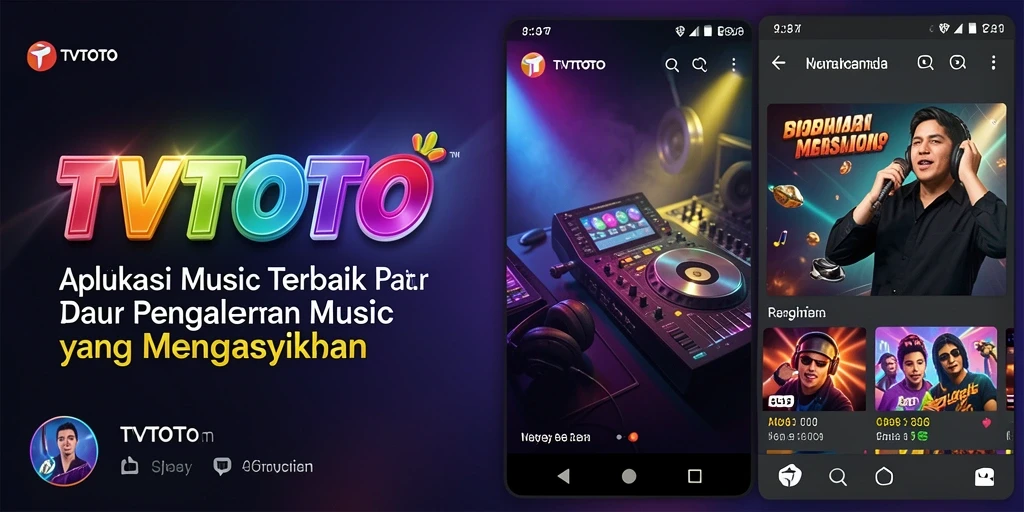 Tangkapan layar utama TVTOTO menampilkan antarmuka sederhana dengan pilihan lagu yang beragam.