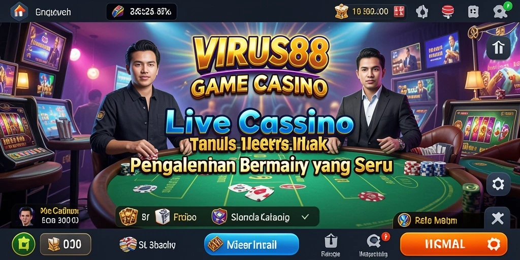 Tampilan gameplay Live Casino yang mendebarkan di VIRUS88.