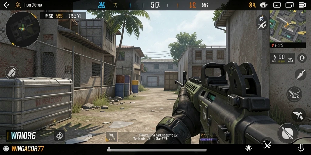 Tampilan gameplay intens WINGACOR77 dengan aksi tembak menembak.